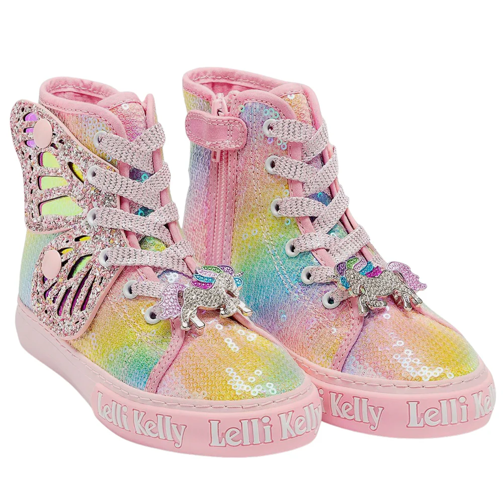 LK1331 (AX02) Unicorn Wings Rainbow Baseball Boots - Image 5